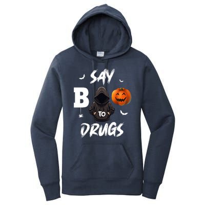 Say Boo To Drugs Halloween Pumpkin Awareness Women's Pullover Hoodie