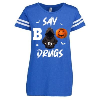 Say Boo To Drugs Halloween Pumpkin Awareness Enza Ladies Jersey Football T-Shirt