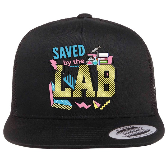 Save By The Lab Lab Week Medical Lab Science Lab Scientist Flat Bill Trucker Hat