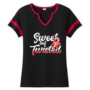 Sweet But Twisted Funny Christmas Candy Lollipop Costume Gift Ladies Halftime Notch Neck Tee