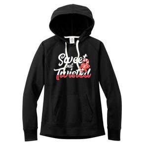 Sweet But Twisted Funny Christmas Candy Lollipop Costume Gift Women's Fleece Hoodie