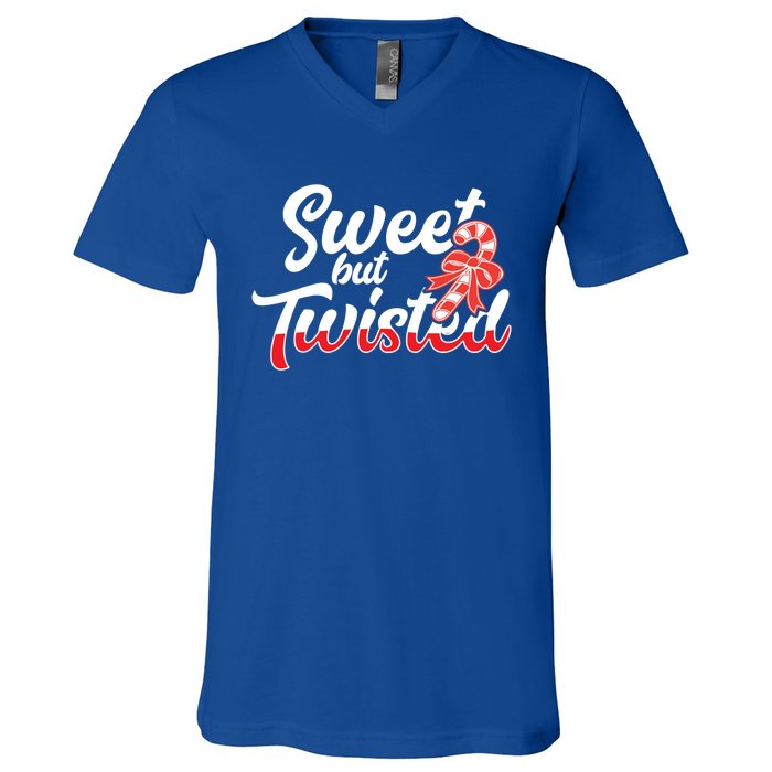 Sweet But Twisted Funny Christmas Candy Lollipop Costume Gift V-Neck T-Shirt