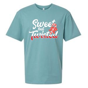 Sweet But Twisted Funny Christmas Candy Lollipop Costume Gift Sueded Cloud Jersey T-Shirt