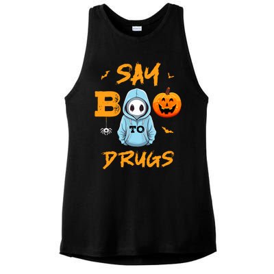 Say Boo To Drugs Funny Halloween Red Ribbon Week Awareness Ladies PosiCharge Tri-Blend Wicking Tank