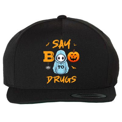 Say Boo To Drugs Funny Halloween Red Ribbon Week Awareness Wool Snapback Cap