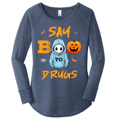 Say Boo To Drugs Funny Halloween Red Ribbon Week Awareness Women's Perfect Tri Tunic Long Sleeve Shirt