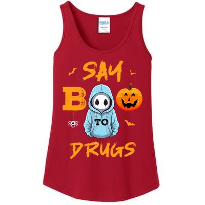 Say Boo To Drugs Funny Halloween Red Ribbon Week Awareness Ladies Essential Tank