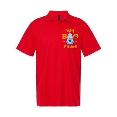 Say Boo To Drugs Funny Halloween Red Ribbon Week Awareness Softstyle Adult Sport Polo