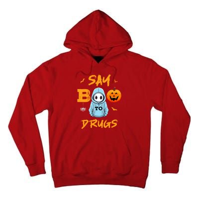 Say Boo To Drugs Funny Halloween Red Ribbon Week Awareness Tall Hoodie