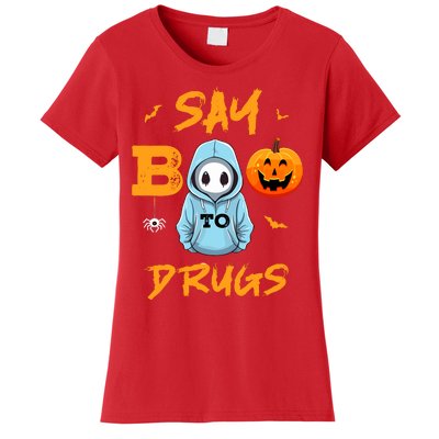 Say Boo To Drugs Funny Halloween Red Ribbon Week Awareness Women's T-Shirt