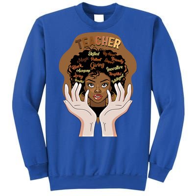 Smart Black Teacher Afro Curly Hair Educated Black Teacher G Gift Sweatshirt