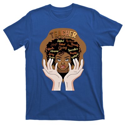 Smart Black Teacher Afro Curly Hair Educated Black Teacher G Gift T-Shirt