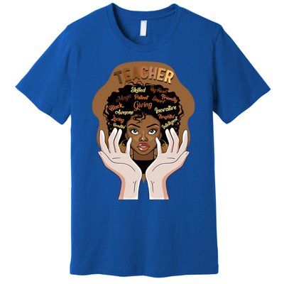 Smart Black Teacher Afro Curly Hair Educated Black Teacher G Gift Premium T-Shirt