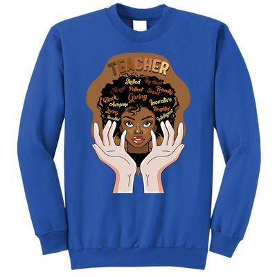 Smart Black Teacher Afro Curly Hair Educated Black Teacher G Gift Tall Sweatshirt