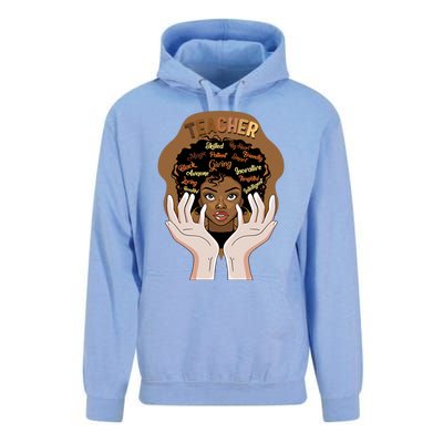 Smart Black Teacher Afro Curly Hair Educated Black Teacher G Gift Unisex Surf Hoodie