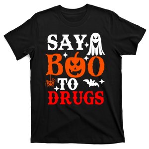 Say Boo To Drugs Funny Halloween Red Ribbon Week Awareness T-Shirt