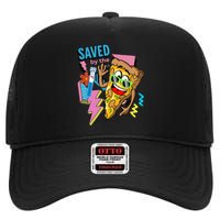 Saved By The Pizza Lab Week Medical Lab Science Lab Tech Phlebotomy High Crown Mesh Back Trucker Hat