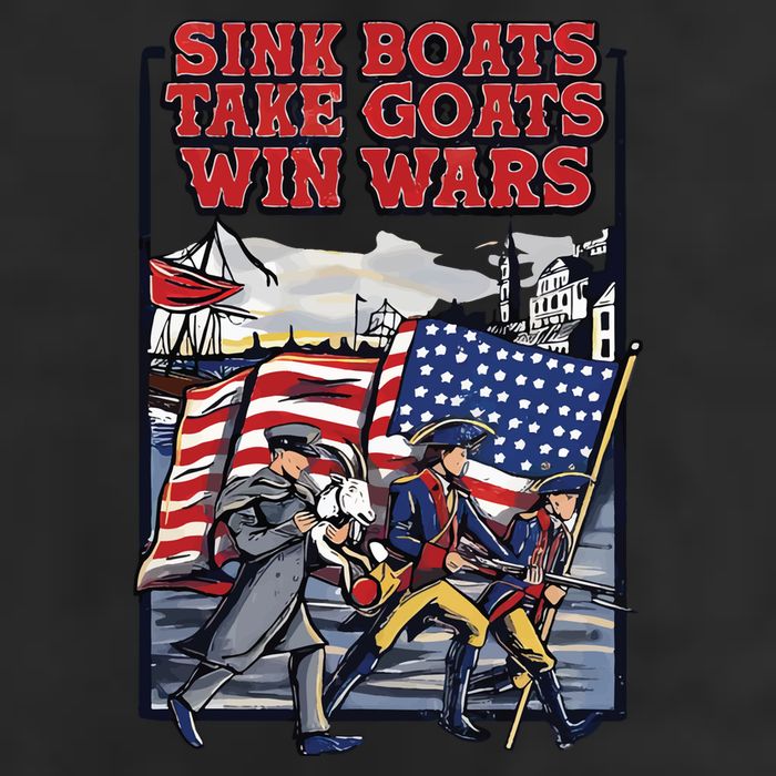 Sink Boats Take Goasts Win Wars 7 Panel Mesh Trucker Snapback Hat