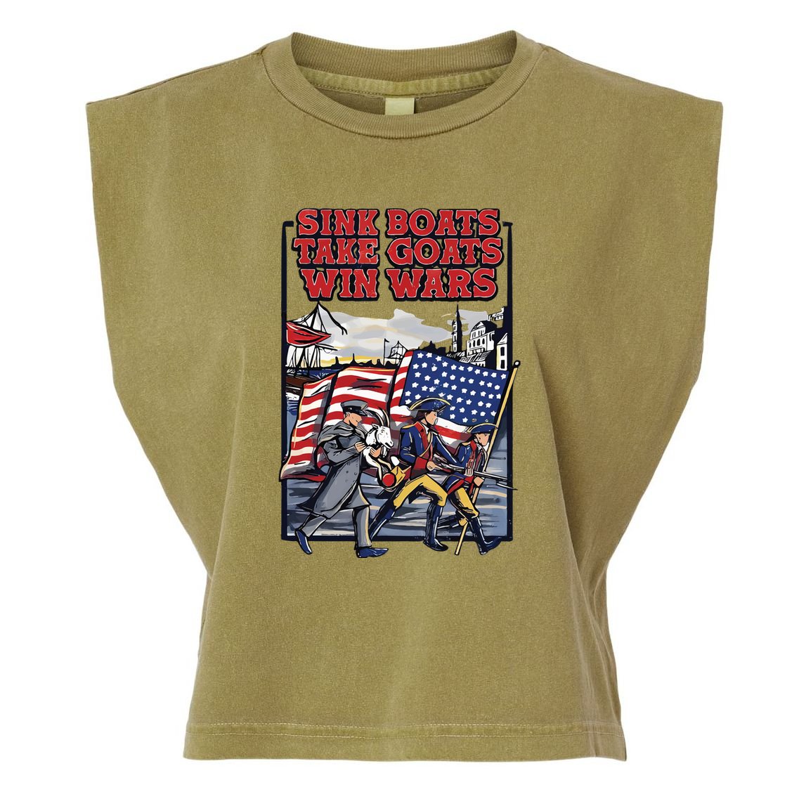Sink Boats Take Goasts Win Wars Garment-Dyed Women's Muscle Tee