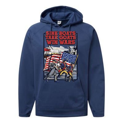 Sink Boats Take Goasts Win Wars Performance Fleece Hoodie