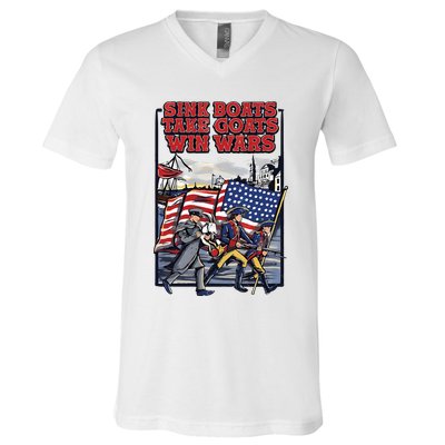 Sink Boats Take Goasts Win Wars V-Neck T-Shirt