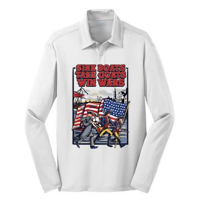 Sink Boats Take Goasts Win Wars Silk Touch Performance Long Sleeve Polo