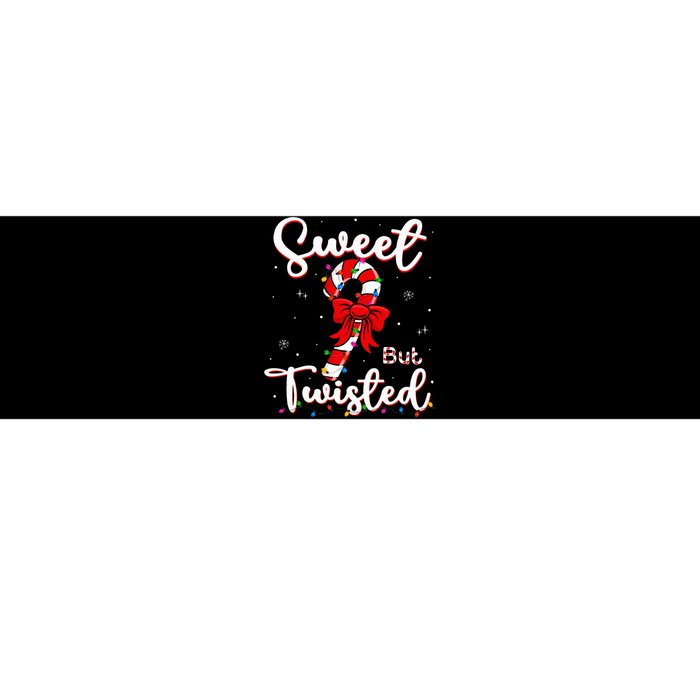 Sweet But Twisted Funny Christmas Candy Cane Xmas Holiday Bumper Sticker