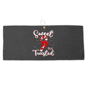 Sweet But Twisted Funny Christmas Candy Cane Xmas Holiday Large Microfiber Waffle Golf Towel