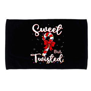 Sweet But Twisted Funny Christmas Candy Cane Xmas Holiday Microfiber Hand Towel