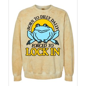 Shitheadsteve Born To Dilly Dally Frog Forced To Lock In New Colorblast Crewneck Sweatshirt