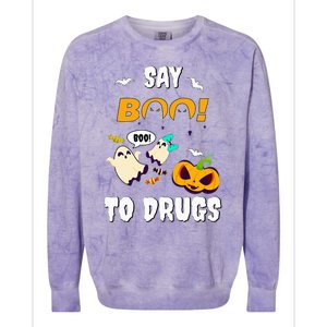 Say Boo To Drugs Red Ribbon Week Awareness Colorblast Crewneck Sweatshirt