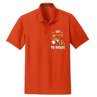 Say Boo To Drugs Red Ribbon Week Awareness Dry Zone Grid Polo