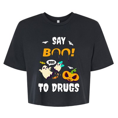 Say Boo To Drugs Red Ribbon Week Awareness Bella+Canvas Jersey Crop Tee