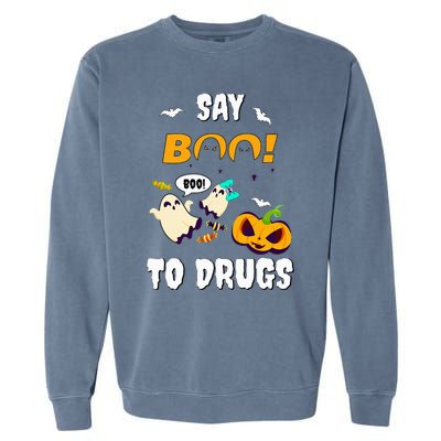 Say Boo To Drugs Red Ribbon Week Awareness Garment-Dyed Sweatshirt