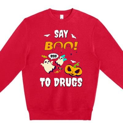 Say Boo To Drugs Red Ribbon Week Awareness Premium Crewneck Sweatshirt