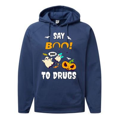 Say Boo To Drugs Red Ribbon Week Awareness Performance Fleece Hoodie