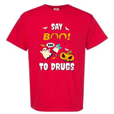 Say Boo To Drugs Red Ribbon Week Awareness Garment-Dyed Heavyweight T-Shirt