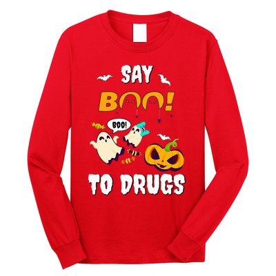 Say Boo To Drugs Red Ribbon Week Awareness Long Sleeve Shirt