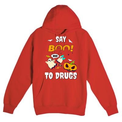 Say Boo To Drugs Red Ribbon Week Awareness Premium Pullover Hoodie