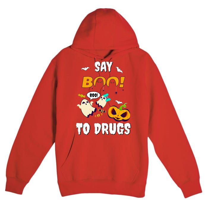 Say Boo To Drugs Red Ribbon Week Awareness Premium Pullover Hoodie