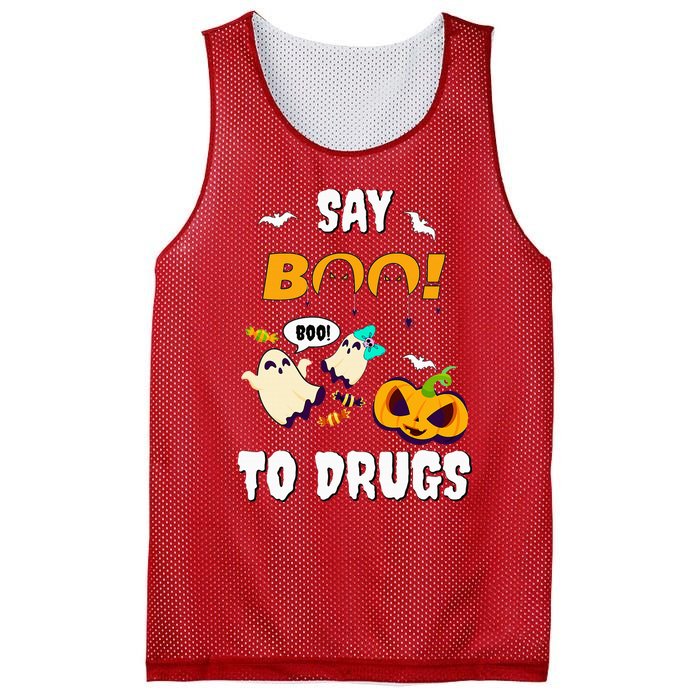 Say Boo To Drugs Red Ribbon Week Awareness Mesh Reversible Basketball Jersey Tank