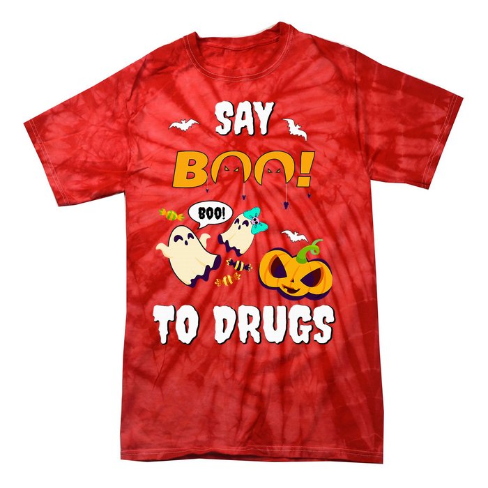 Say Boo To Drugs Red Ribbon Week Awareness Tie-Dye T-Shirt