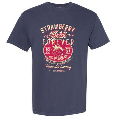 Straw Berry Tields Forever 1967 Vintage Garment-Dyed Heavyweight T-Shirt