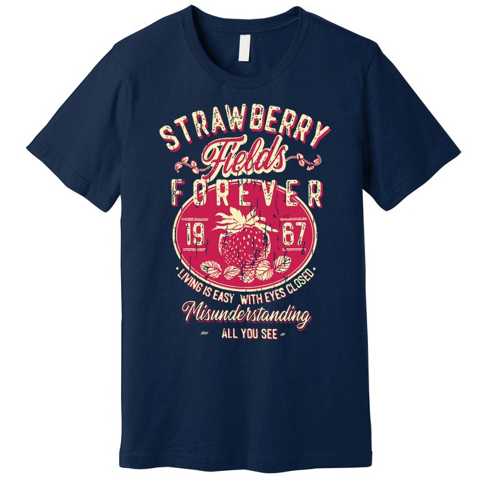 Straw Berry Tields Forever 1967 Vintage Premium T-Shirt