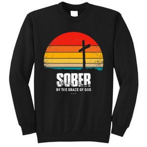 Sober By The Grace Of God Aa Recovery Christian Sobriety Sweatshirt