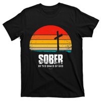 Sober By The Grace Of God Aa Recovery Christian Sobriety T-Shirt