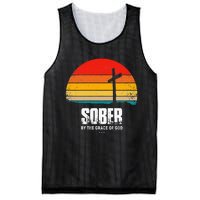 Sober By The Grace Of God Aa Recovery Christian Sobriety Mesh Reversible Basketball Jersey Tank