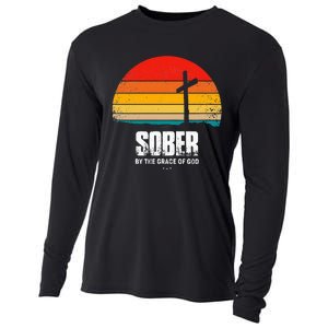 Sober By The Grace Of God Aa Recovery Christian Sobriety Cooling Performance Long Sleeve Crew