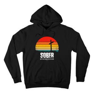 Sober By The Grace Of God Aa Recovery Christian Sobriety Tall Hoodie