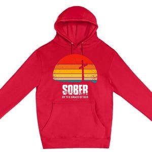 Sober By The Grace Of God Aa Recovery Christian Sobriety Premium Pullover Hoodie